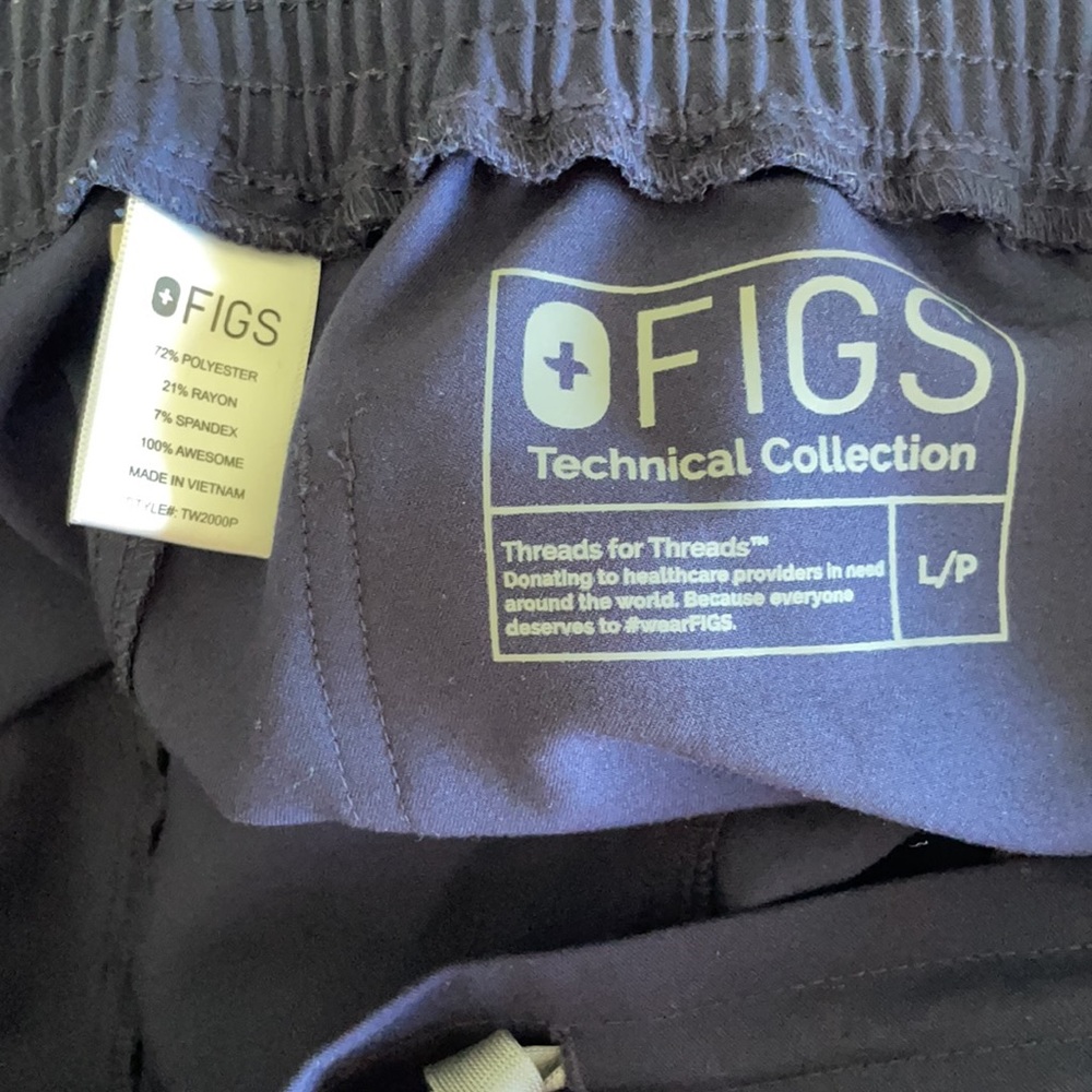 Figs Pisco Navy Blue Scrub Pants Sz L - Picture 8 of 10